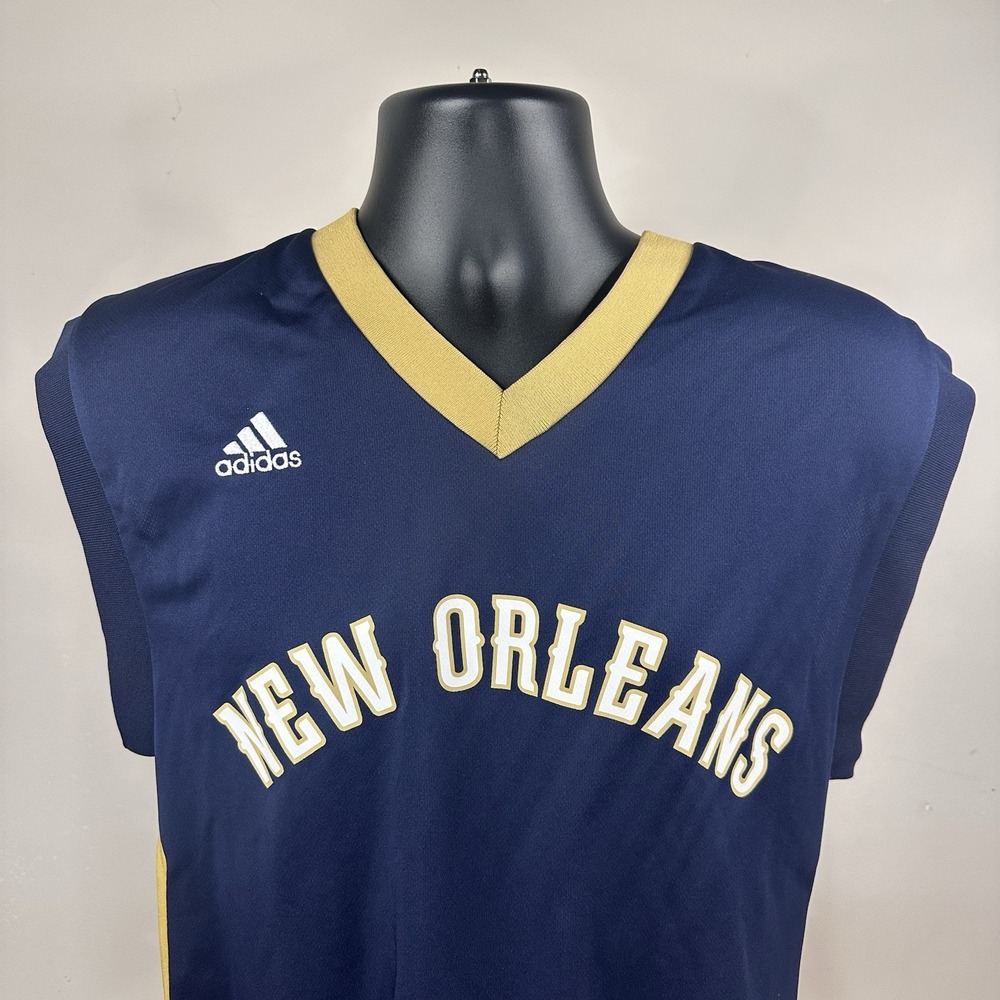 Adidas NBA New Orleans Pelicans Jersey Mens‎ Small Navy Blue Gold Excellent